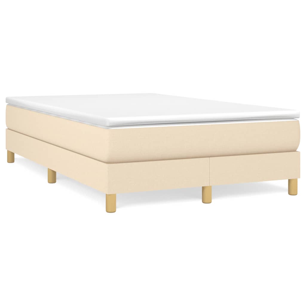 vidaXL Κρεβάτι Boxspring με Στρώμα Κρεμ 120x190 εκ. Υφασμάτινο