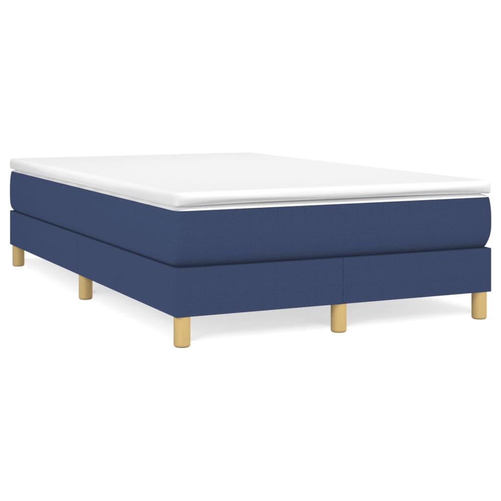 vidaXL Κρεβάτι Boxspring με Στρώμα Μπλε 120x190 εκ. Υφασμάτινο