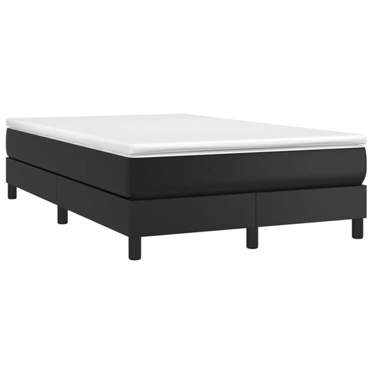 vidaXL Κρεβάτι Boxspring με Στρώμα Μαύρο 120x190εκ.από Συνθετικό Δέρμα