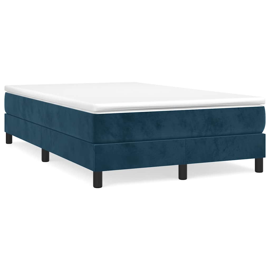 vidaXL Κρεβάτι Boxspring με Στρώμα Σκούρο Μπλε 120x190 εκ. Βελούδινο