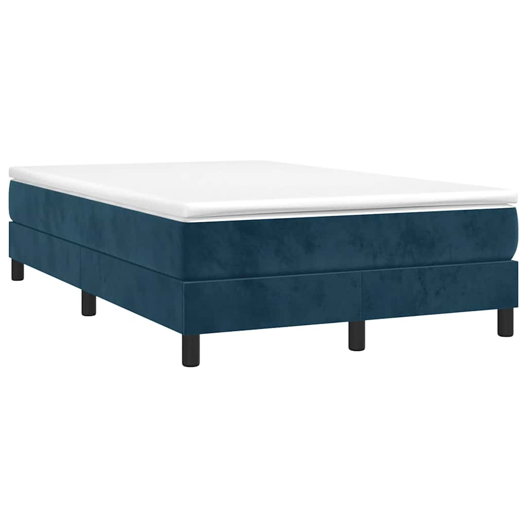 vidaXL Κρεβάτι Boxspring με Στρώμα Σκούρο Μπλε 120x190 εκ. Βελούδινο