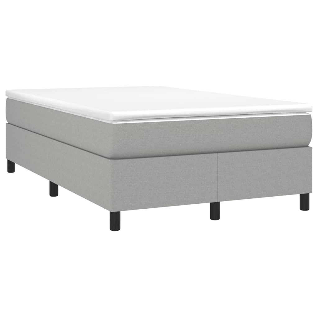 vidaXL Κρεβάτι Boxspring με Στρώμα Ανοιχτό Γκρι 120x190 εκ. Υφασμάτινο