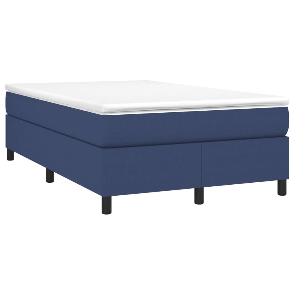 vidaXL Κρεβάτι Boxspring με Στρώμα Μπλε 120x190 εκ. Υφασμάτινο