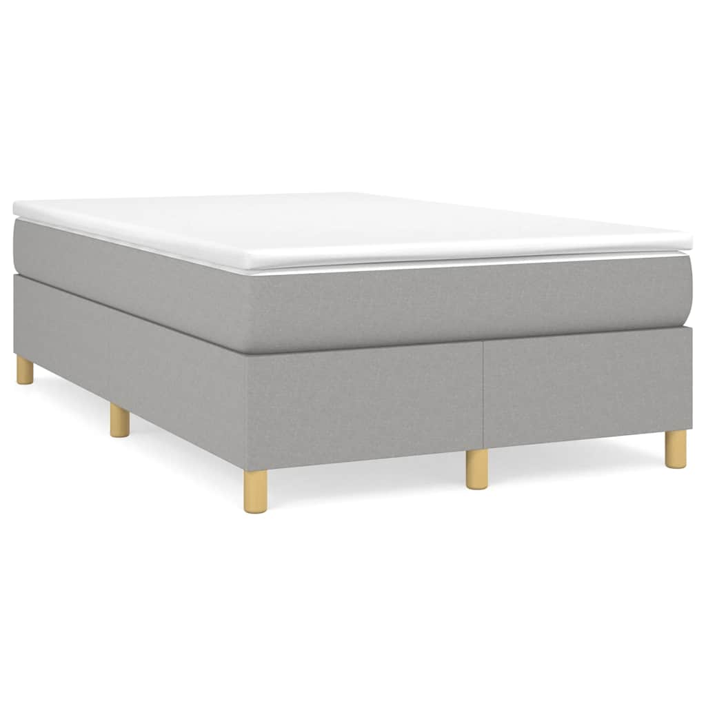 vidaXL Κρεβάτι Boxspring με Στρώμα Ανοιχτό Γκρι 120x190 εκ. Υφασμάτινο