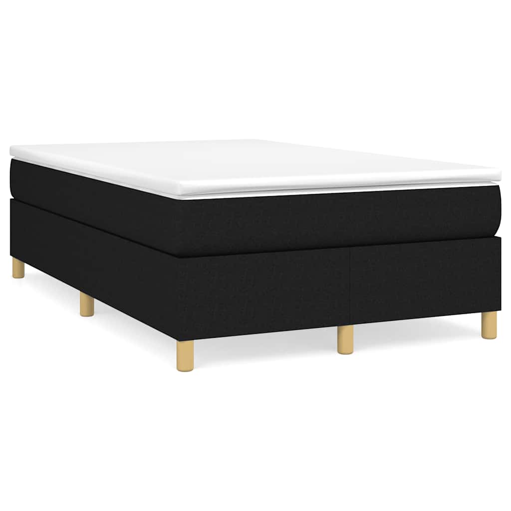 vidaXL Κρεβάτι Boxspring με Στρώμα Μαύρο 120x190 εκ. Υφασμάτινο
