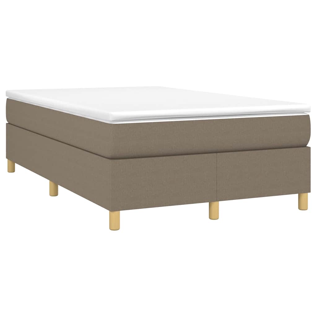 vidaXL Κρεβάτι Boxspring με Στρώμα Taupe 120x190 εκ. Υφασμάτινο