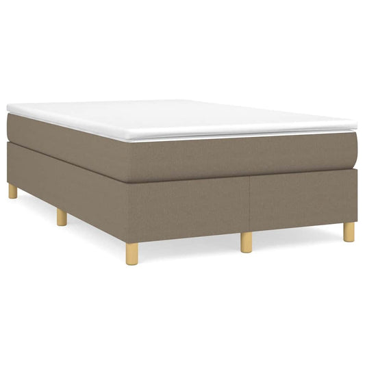 vidaXL Κρεβάτι Boxspring με Στρώμα Taupe 120x190 εκ. Υφασμάτινο