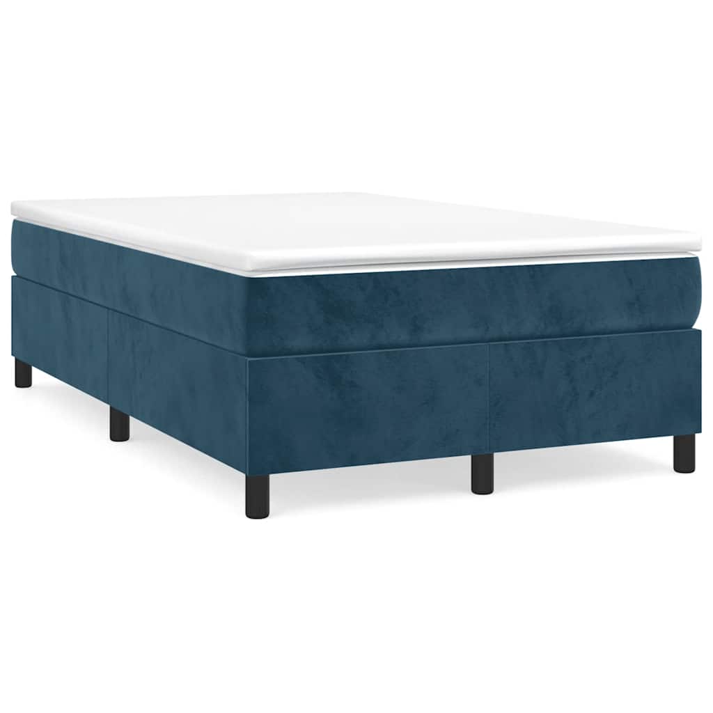 vidaXL Κρεβάτι Boxspring με Στρώμα Σκούρο Μπλε 120x190 εκ. Βελούδινο