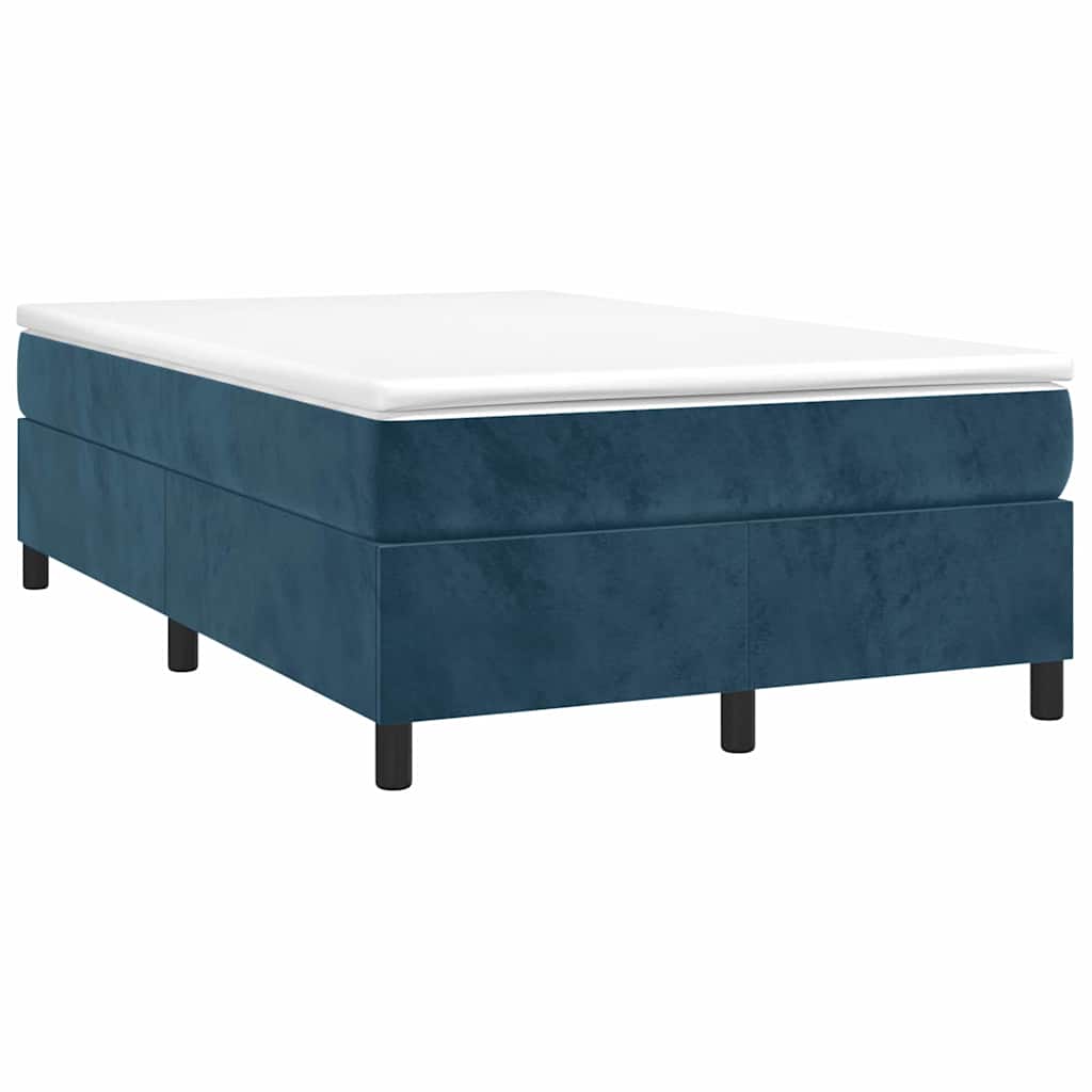 vidaXL Κρεβάτι Boxspring με Στρώμα Σκούρο Μπλε 120x190 εκ. Βελούδινο