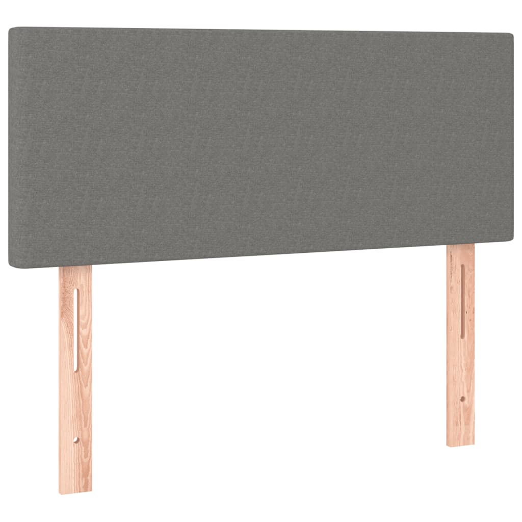 vidaXL Κρεβάτι Boxspring με Στρώμα Σκούρο Γκρι 120x190 εκ Υφασμάτινο