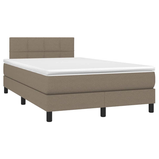 vidaXL Κρεβάτι Boxspring με Στρώμα Taupe 120x190 εκ. Υφασμάτινο