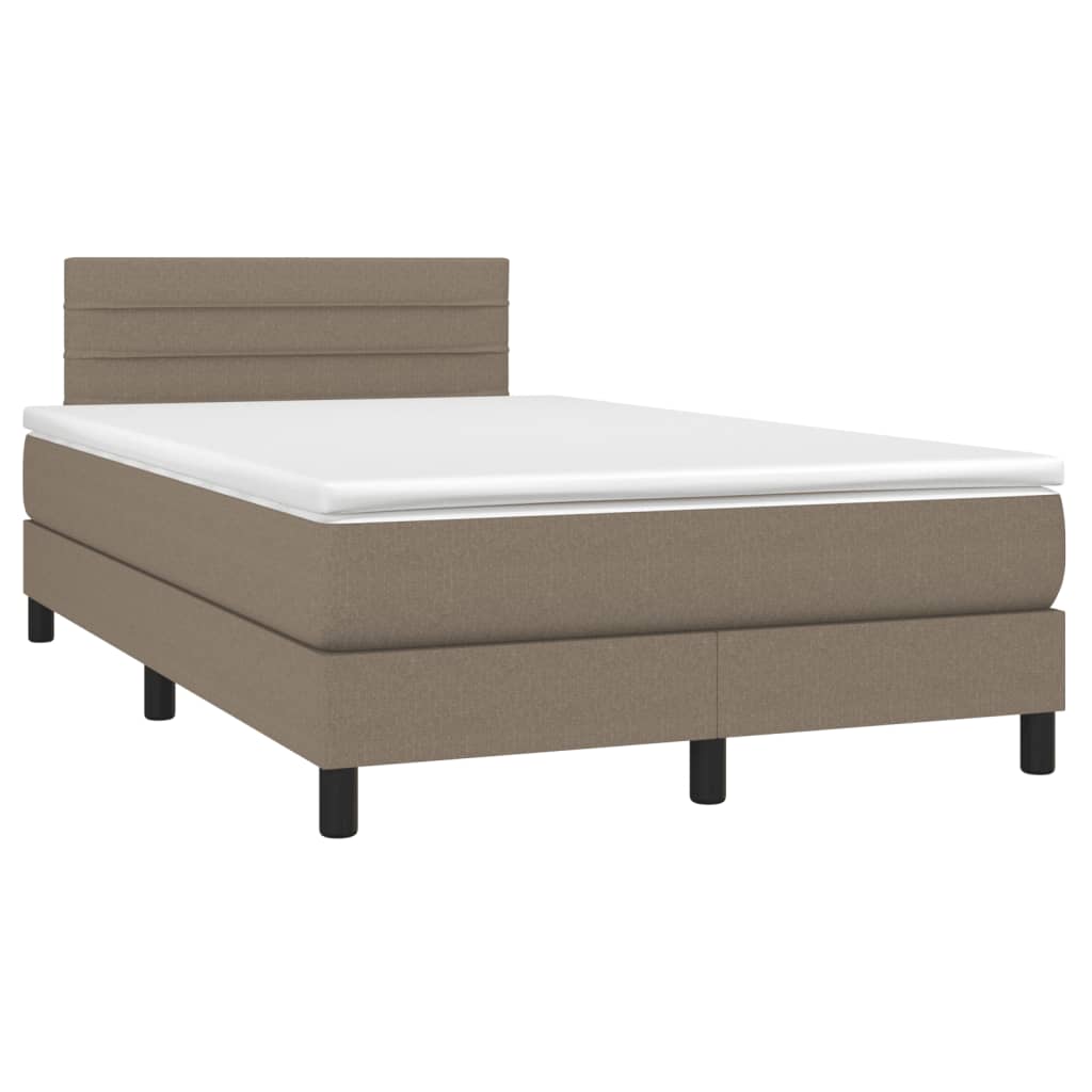 vidaXL Κρεβάτι Boxspring με Στρώμα Taupe 120x190 εκ. Υφασμάτινο