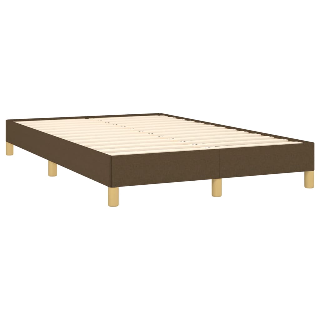 vidaXL Κρεβάτι Boxspring με Στρώμα Σκούρο Καφέ 120x190 εκ Υφασμάτινο