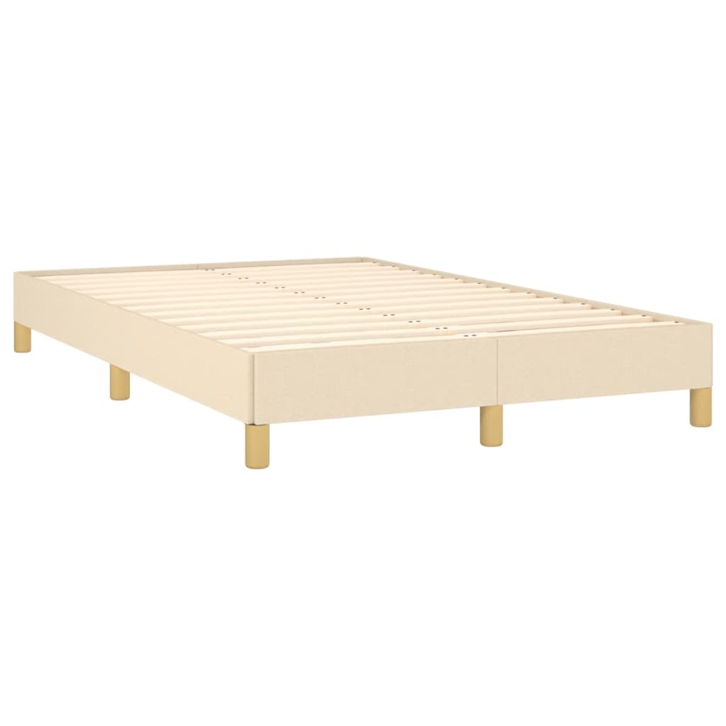 vidaXL Κρεβάτι Boxspring με Στρώμα Κρεμ 120x190 εκ. Υφασμάτινο