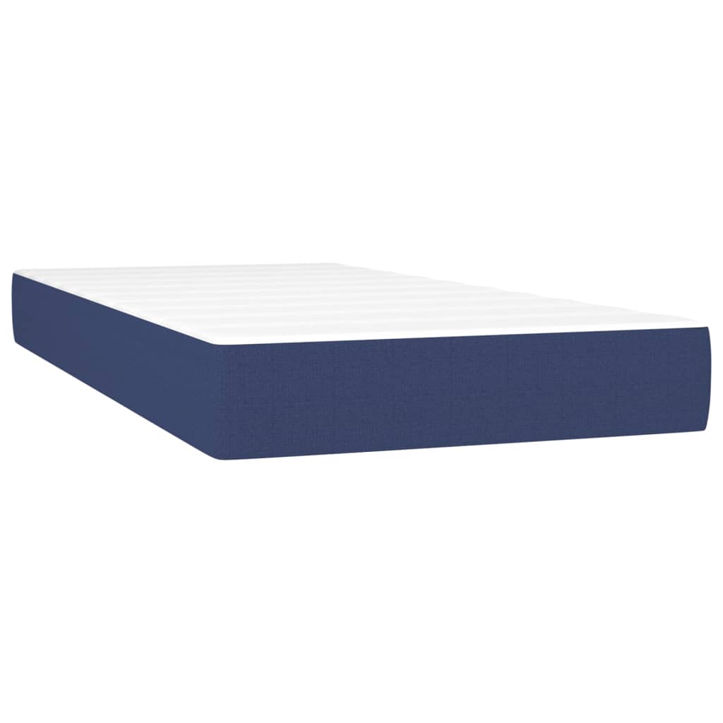 vidaXL Κρεβάτι Boxspring με Στρώμα Μπλε 120x190 εκ. Υφασμάτινο