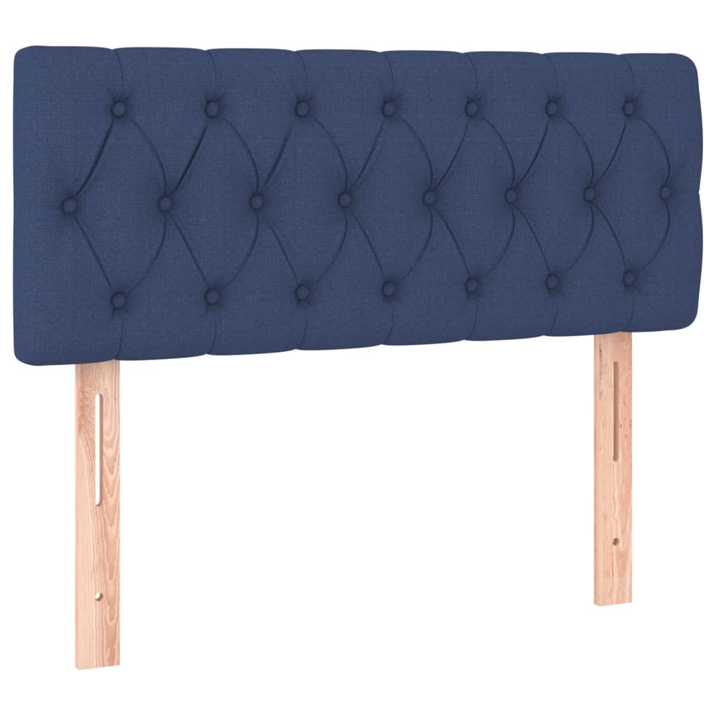 vidaXL Κρεβάτι Boxspring με Στρώμα Μπλε 120x190 εκ. Υφασμάτινο