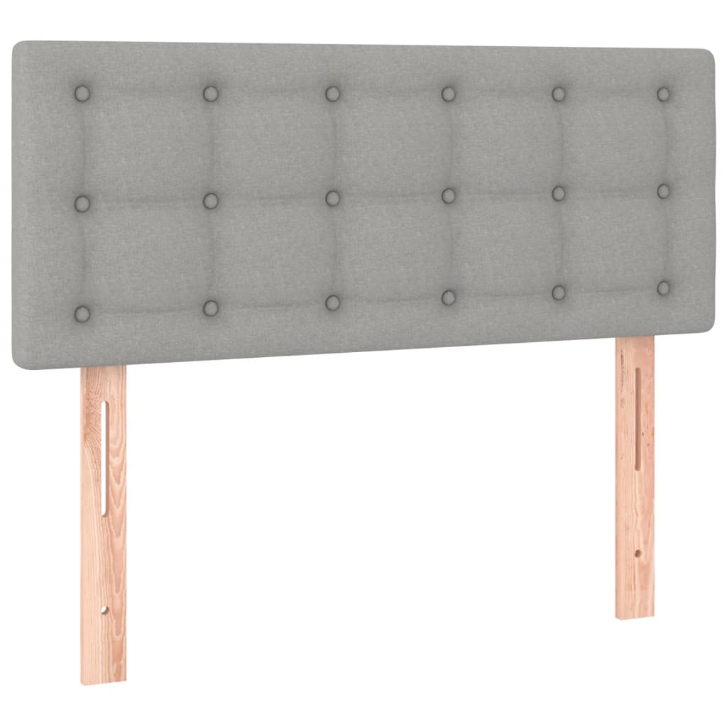 vidaXL Κρεβάτι Boxspring με Στρώμα Ανοιχτό Γκρι 120x190 εκ. Υφασμάτινο