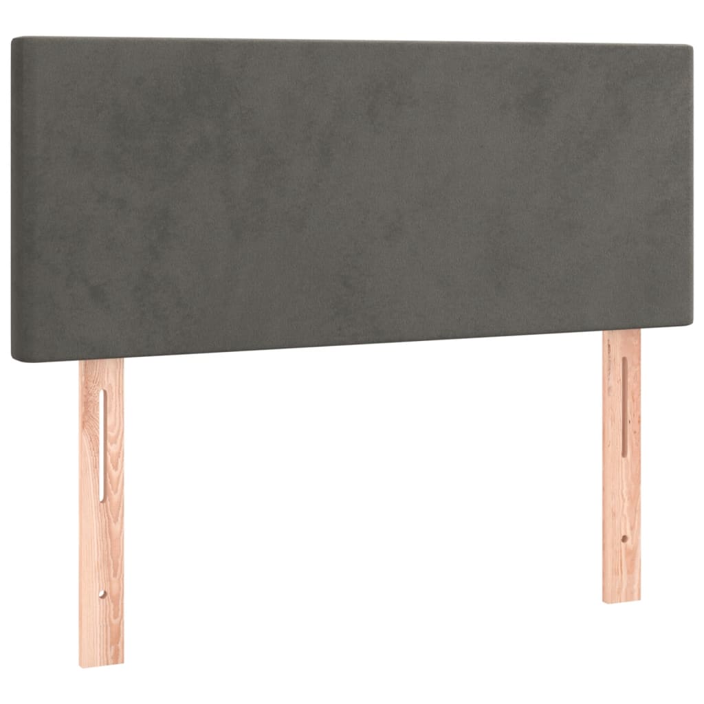 vidaXL Κρεβάτι Boxspring με Στρώμα Σκούρο Γκρι 120x190 εκ. Βελούδινο