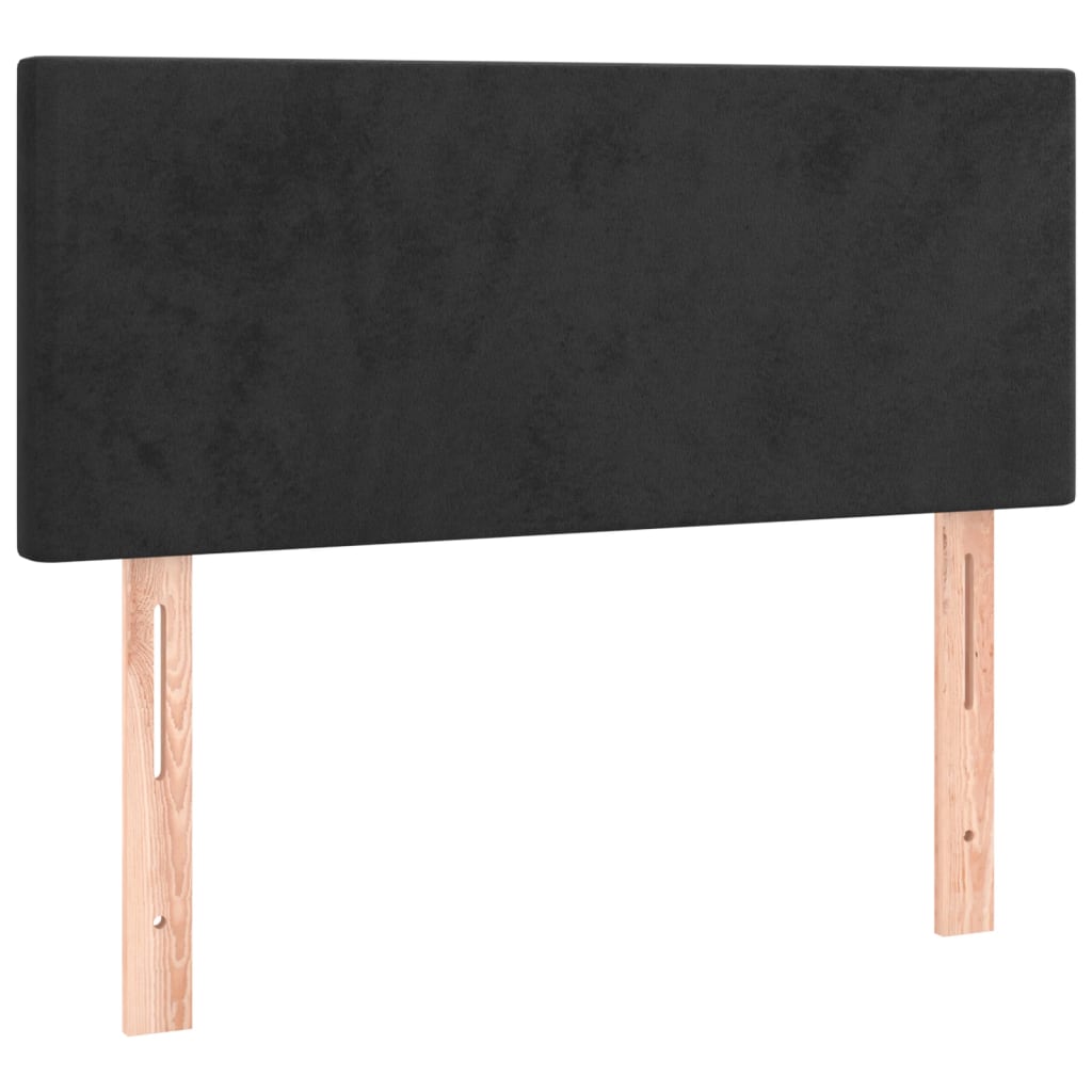vidaXL Κρεβάτι Boxspring με Στρώμα Μαύρο 120x190 εκ. Βελούδινο
