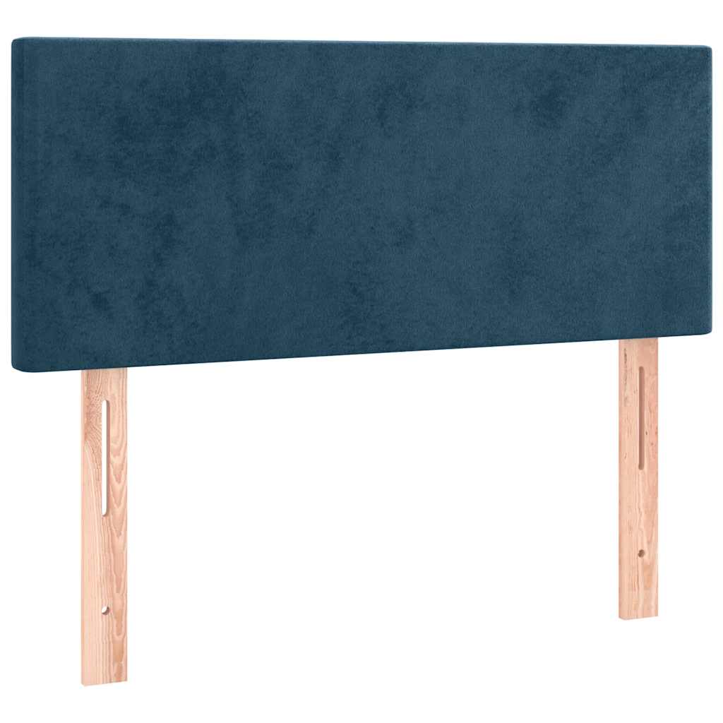 vidaXL Κρεβάτι Boxspring με Στρώμα Σκούρο Μπλε 120x190 εκ. Βελούδινο