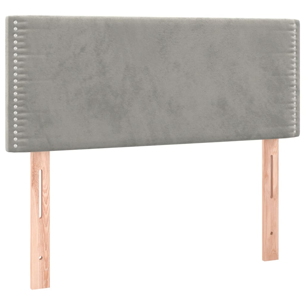 vidaXL Κρεβάτι Boxspring με Στρώμα Ανοιχτό Γκρι 120x190 εκ. Βελούδινο