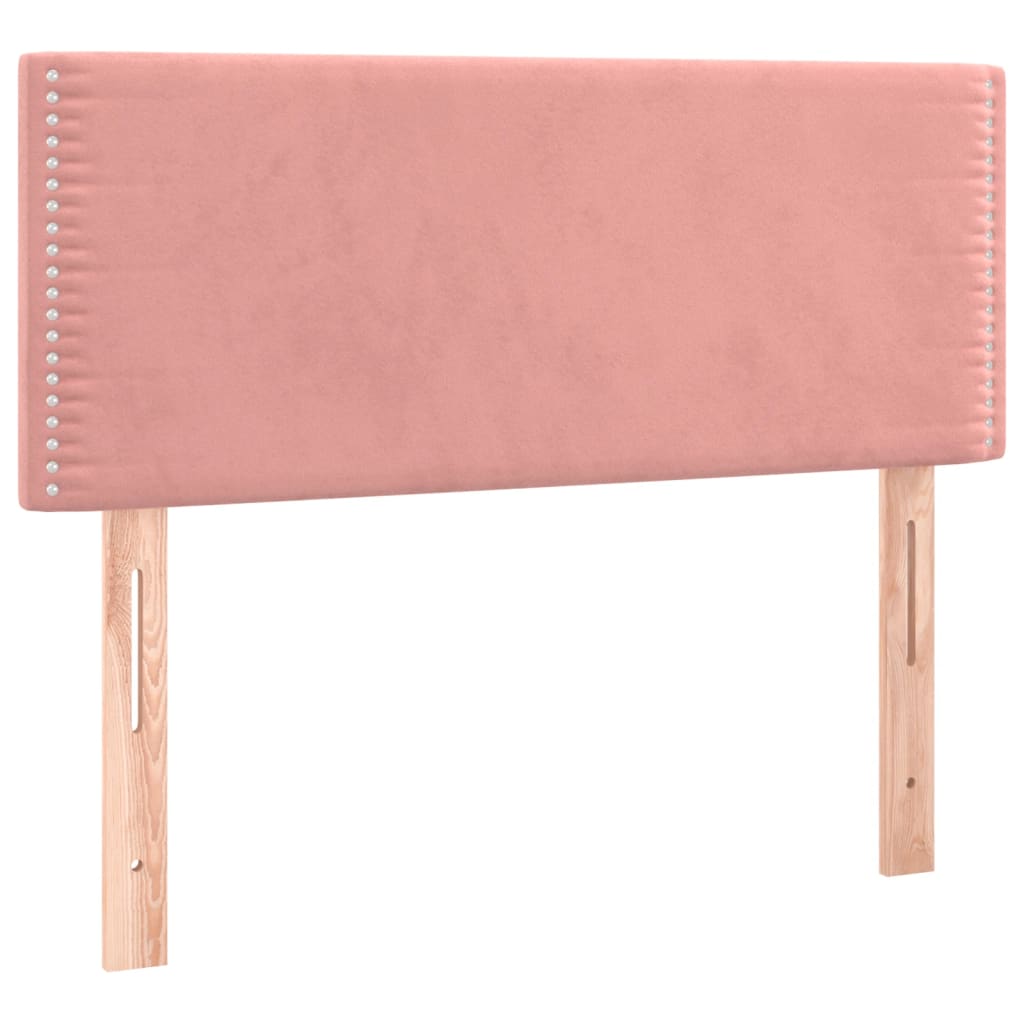 vidaXL Κρεβάτι Boxspring με Στρώμα Ροζ 120x190 εκ. Βελούδινο