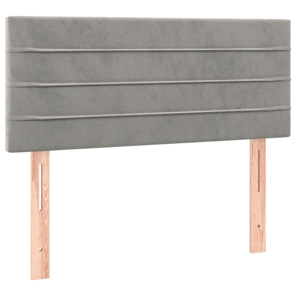 vidaXL Κρεβάτι Boxspring με Στρώμα Ανοιχτό Γκρι 120x190 εκ. Βελούδινο
