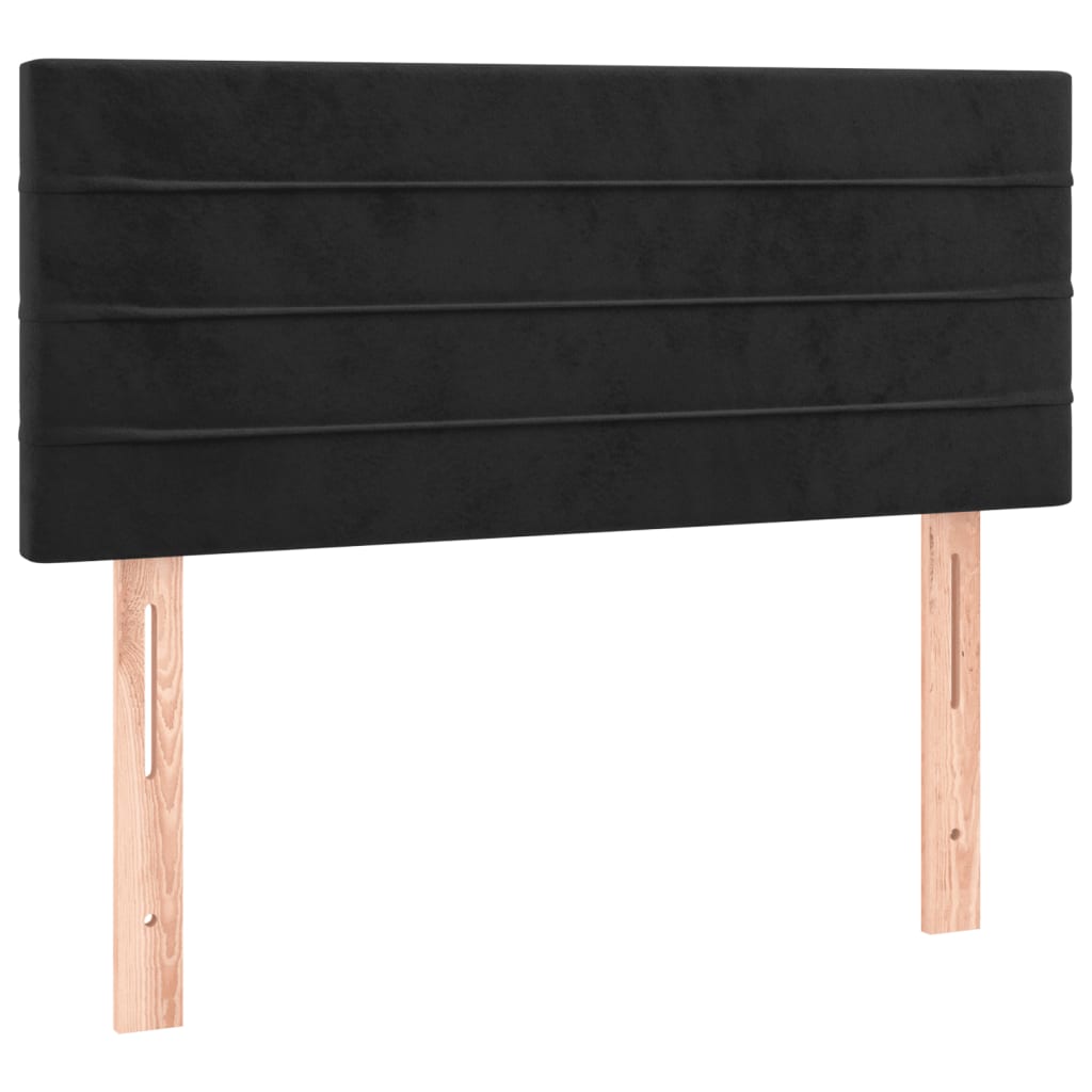 vidaXL Κρεβάτι Boxspring με Στρώμα Μαύρο 120x190 εκ. Βελούδινο
