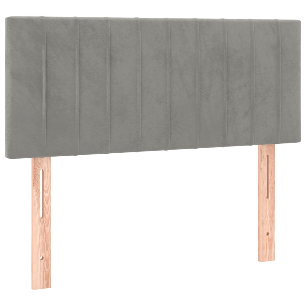 vidaXL Κρεβάτι Boxspring με Στρώμα Ανοιχτό Γκρι 120x190 εκ. Βελούδινο