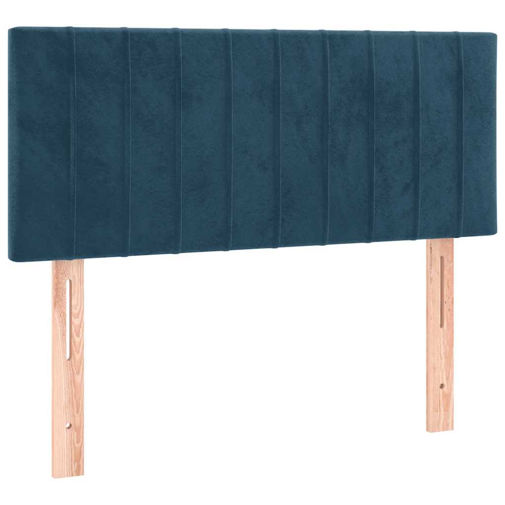 vidaXL Κρεβάτι Boxspring με Στρώμα Σκούρο Μπλε 120x190 εκ. Βελούδινο