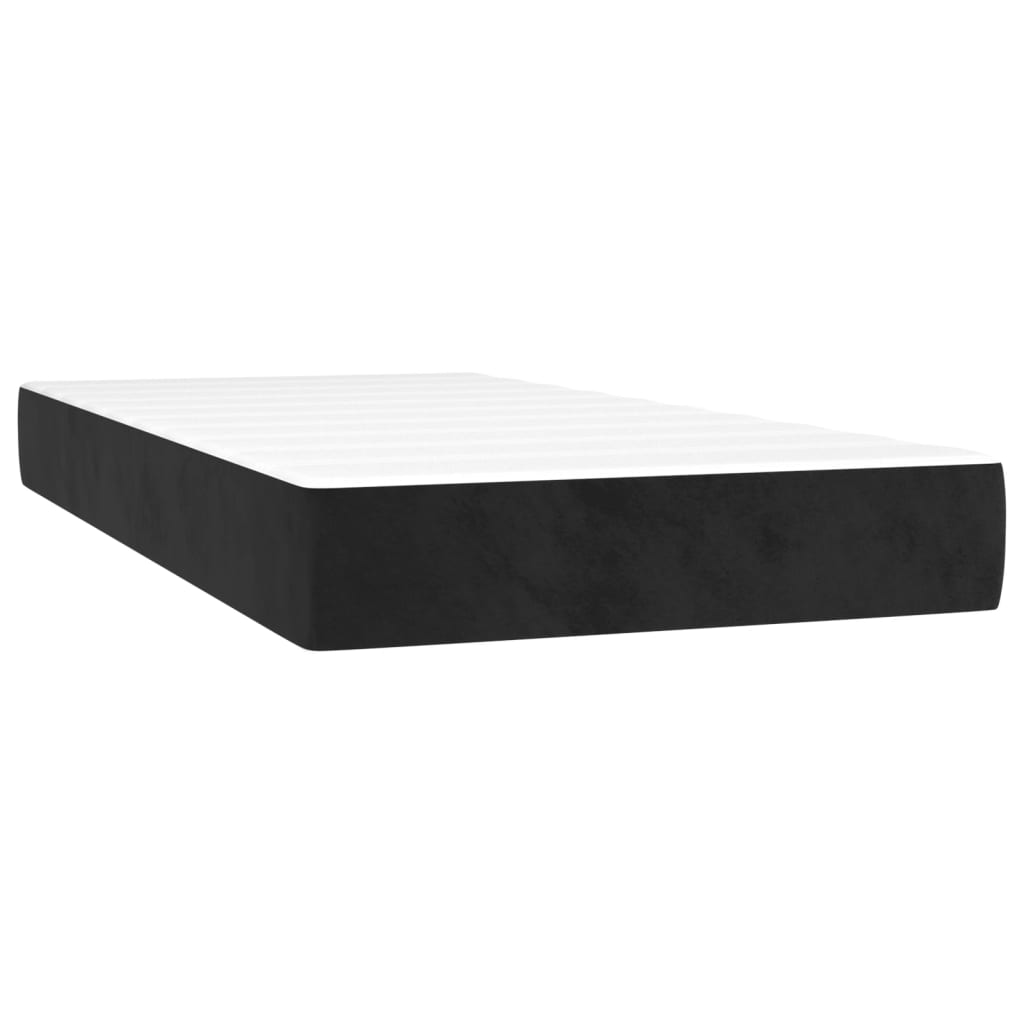 vidaXL Κρεβάτι Boxspring με Στρώμα Μαύρο 120x190 εκ. Βελούδινο