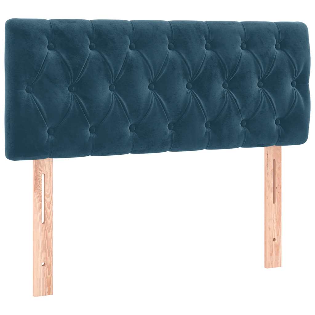 vidaXL Κρεβάτι Boxspring με Στρώμα Σκούρο Μπλε 120x190 εκ. Βελούδινο