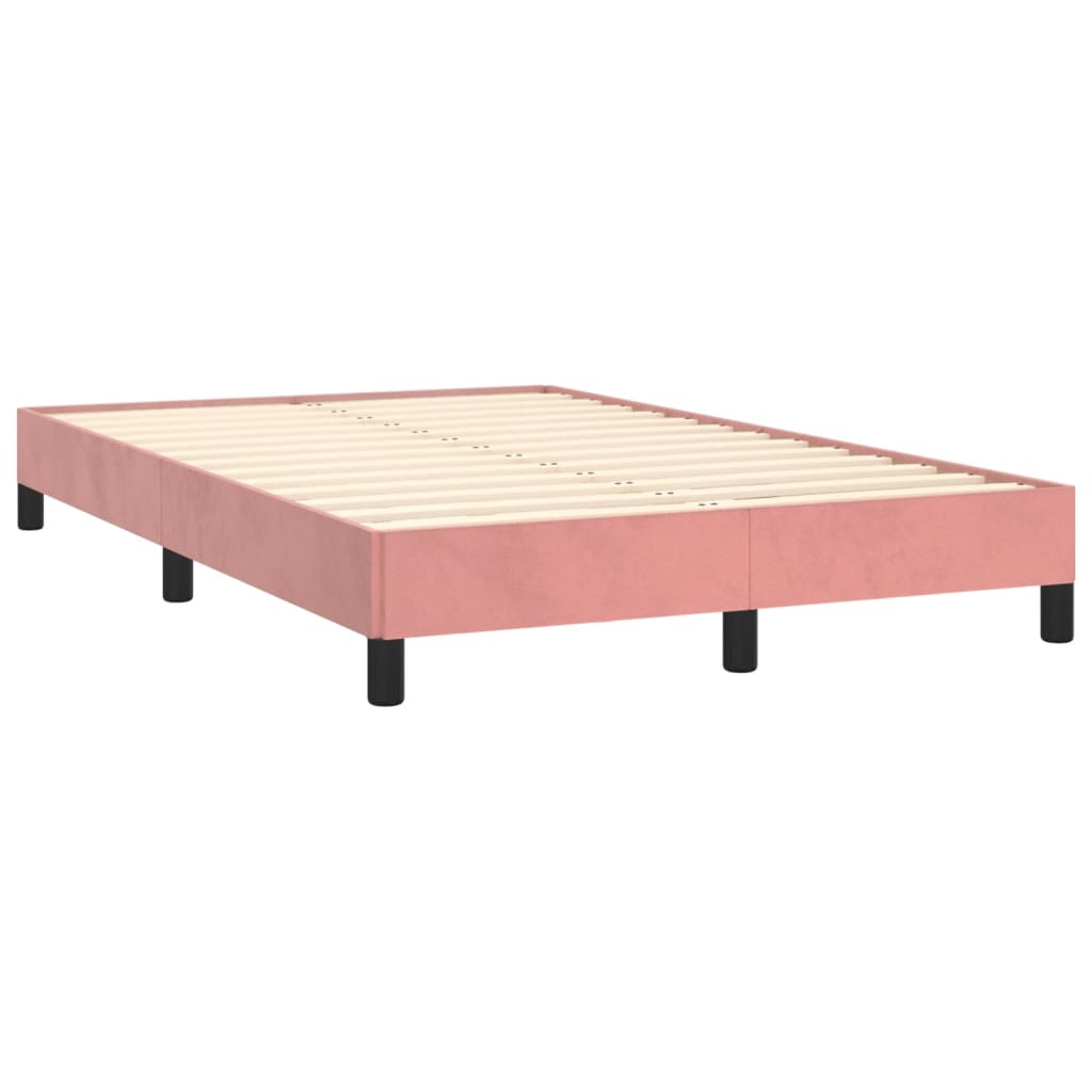 vidaXL Κρεβάτι Boxspring με Στρώμα Ροζ 120x190 εκ. Βελούδινο