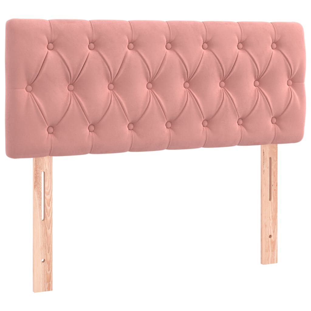 vidaXL Κρεβάτι Boxspring με Στρώμα Ροζ 120x190 εκ. Βελούδινο