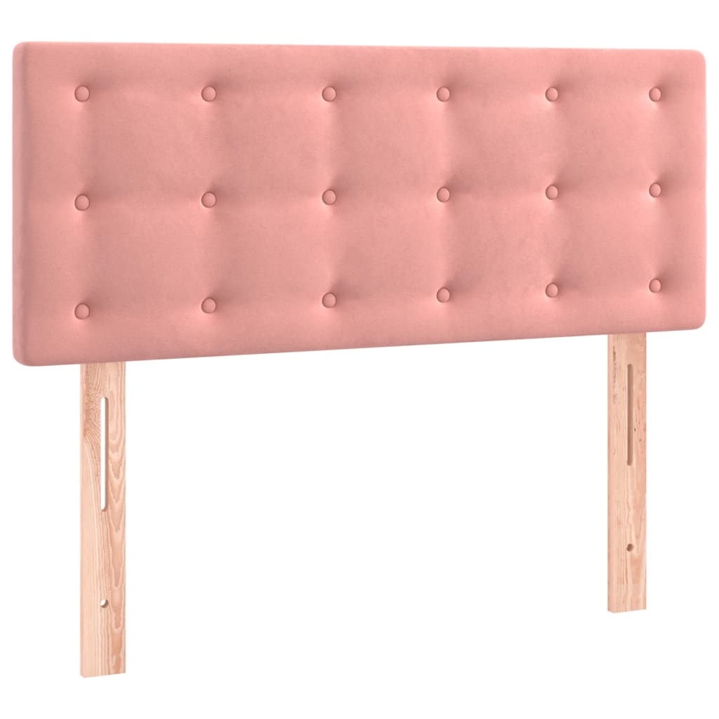 vidaXL Κρεβάτι Boxspring με Στρώμα Ροζ 120x190 εκ. Βελούδινο