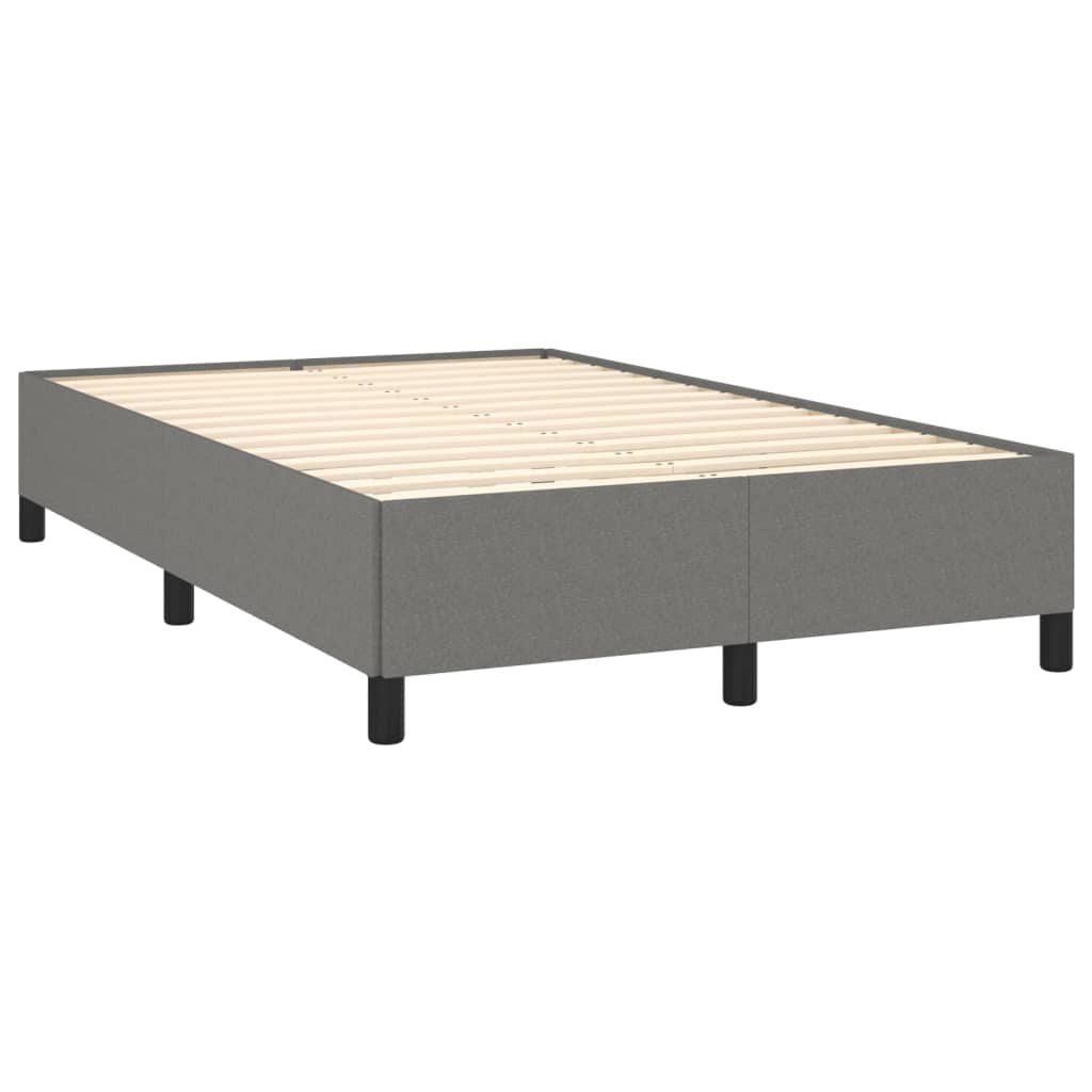 vidaXL Κρεβάτι Boxspring με Στρώμα Σκούρο Γκρι 120x190 εκ Υφασμάτινο