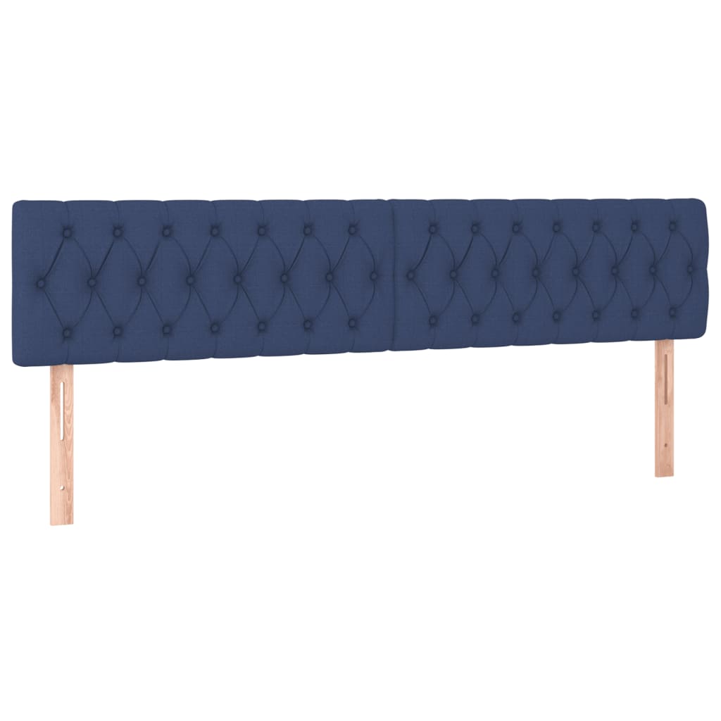 vidaXL Κρεβάτι Boxspring με Στρώμα Μπλε 120x190 εκ. Υφασμάτινο