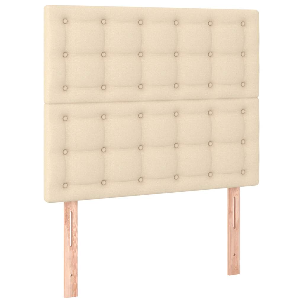 vidaXL Κρεβάτι Boxspring με Στρώμα Κρεμ 120x190 εκ. Υφασμάτινο