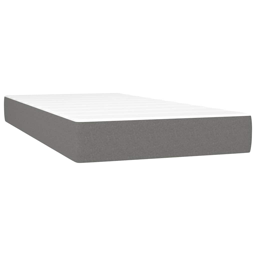 vidaXL Κρεβάτι Boxspring με Στρώμα Σκούρο Γκρι 120x190 εκ Υφασμάτινο