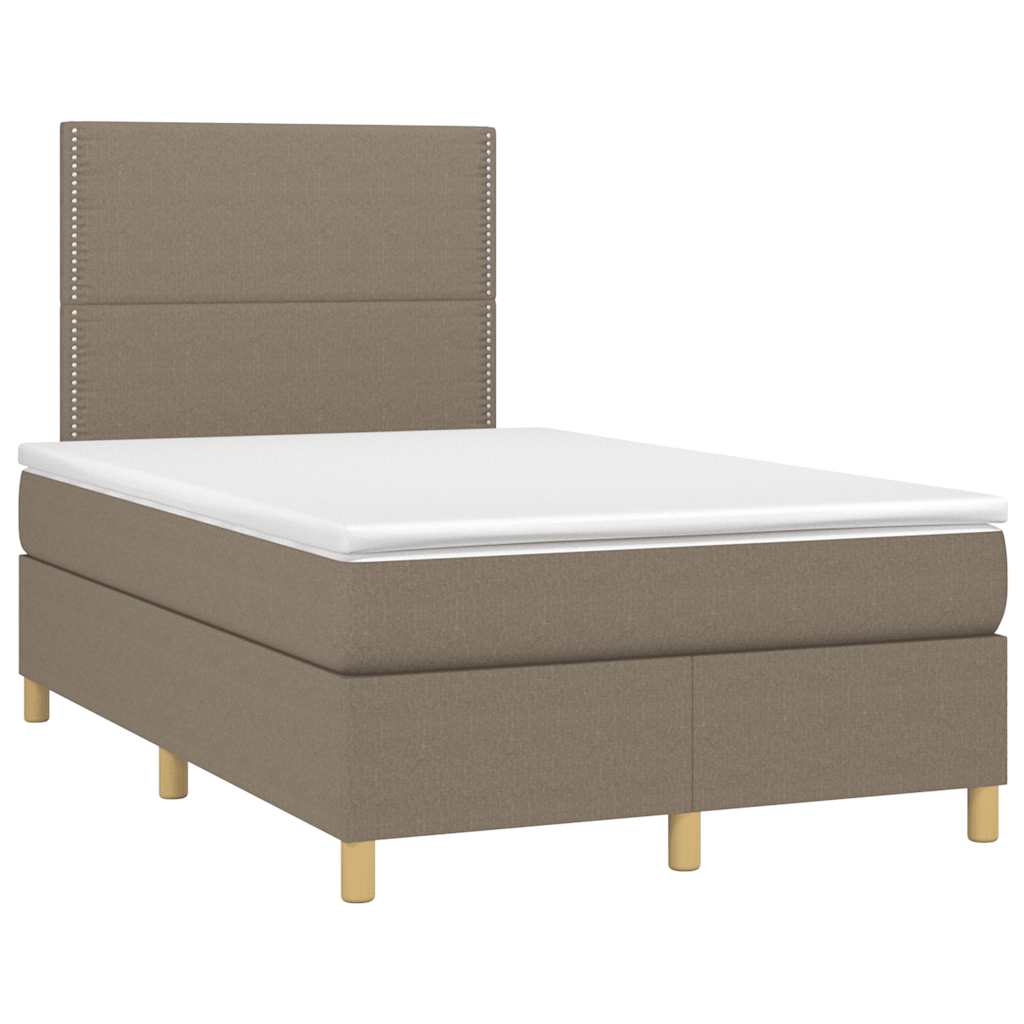 vidaXL Κρεβάτι Boxspring με Στρώμα Taupe 120x190 εκ. Υφασμάτινο
