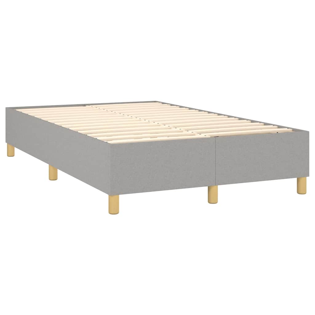 vidaXL Κρεβάτι Boxspring με Στρώμα Ανοιχτό Γκρι 120x190 εκ. Υφασμάτινο