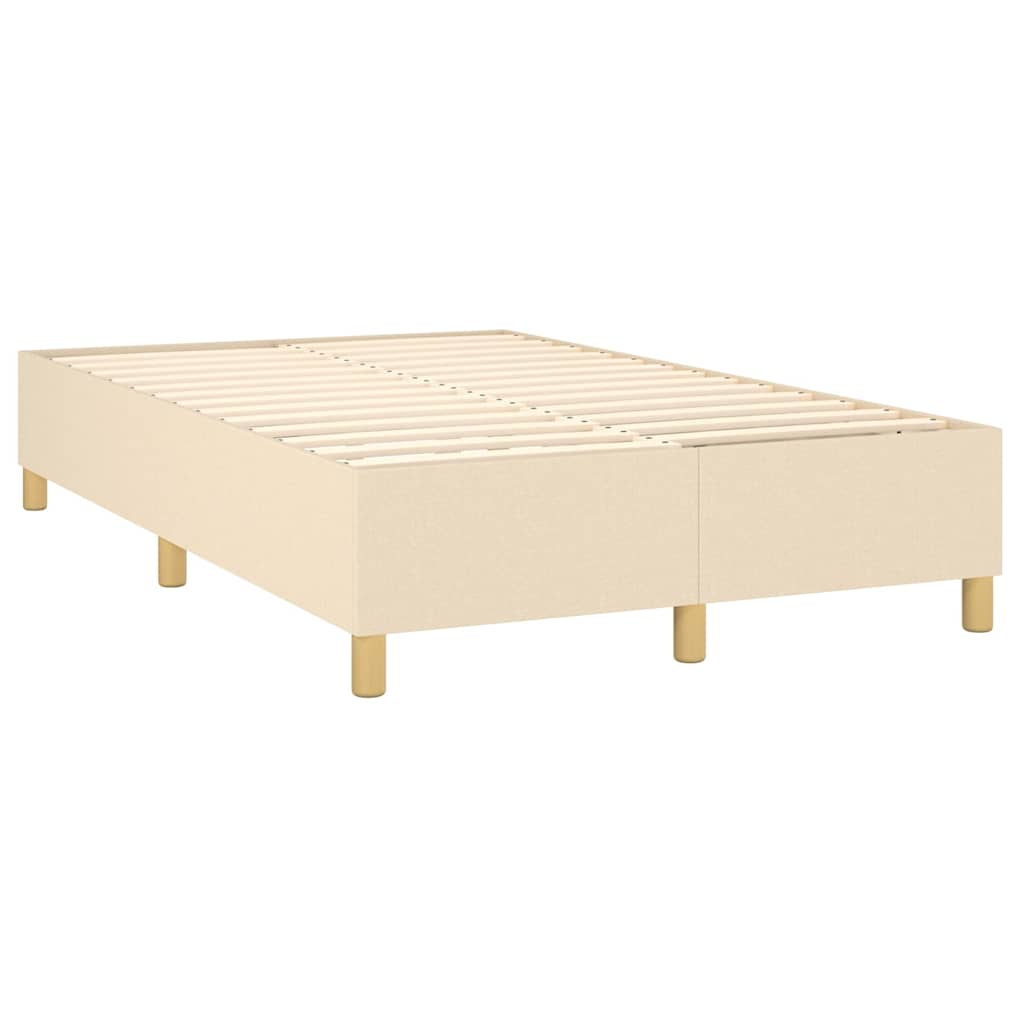 vidaXL Κρεβάτι Boxspring με Στρώμα Κρεμ 120x190 εκ. Υφασμάτινο