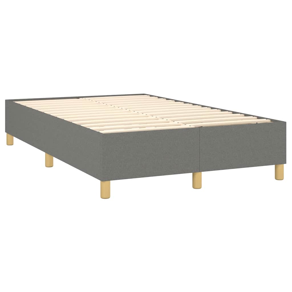 vidaXL Κρεβάτι Boxspring με Στρώμα Σκούρο Γκρι 120x190 εκ Υφασμάτινο