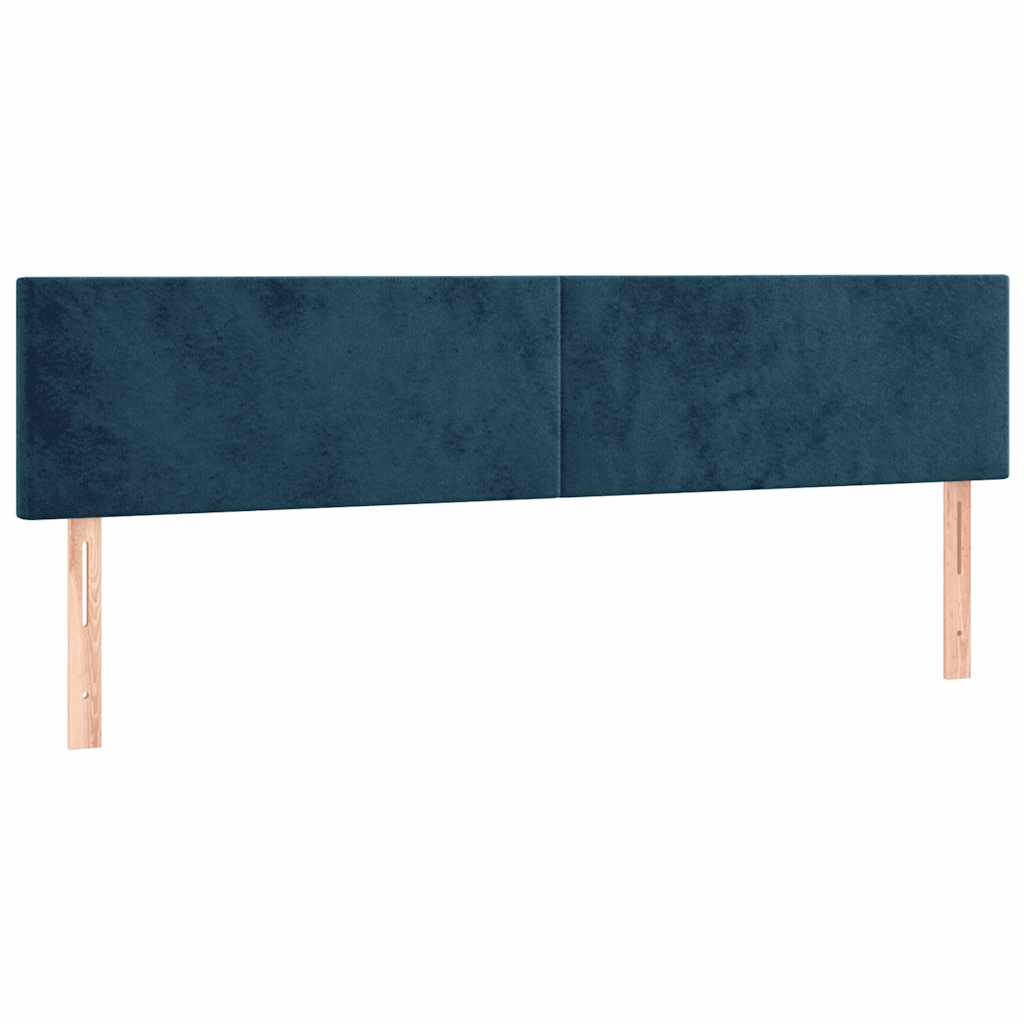 vidaXL Κρεβάτι Boxspring με Στρώμα Σκούρο Μπλε 120x190 εκ. Βελούδινο