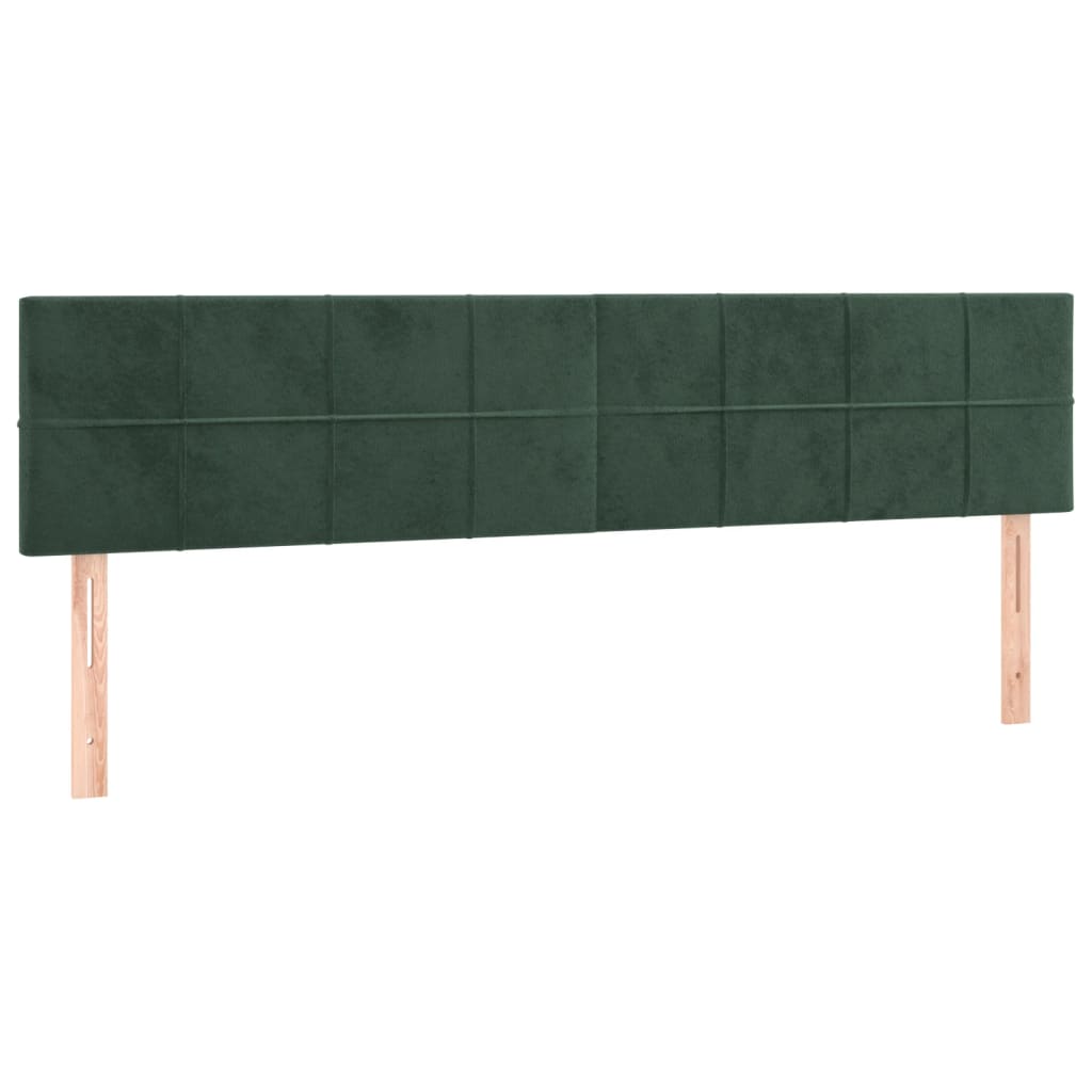 vidaXL Κρεβάτι Boxspring με Στρώμα Σκούρο Πράσινο 120x190εκ. Βελούδινο