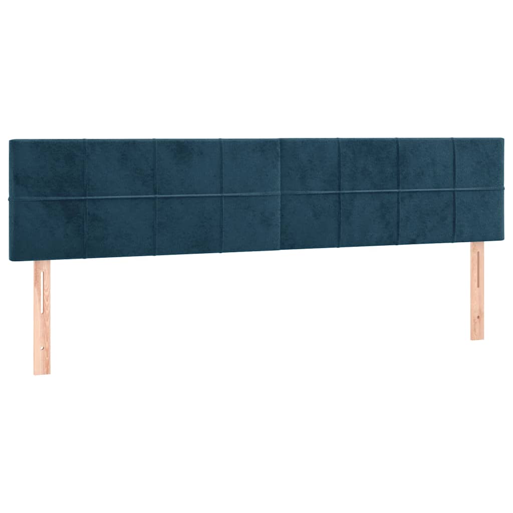 vidaXL Κρεβάτι Boxspring με Στρώμα Σκούρο Μπλε 120x190 εκ. Βελούδινο
