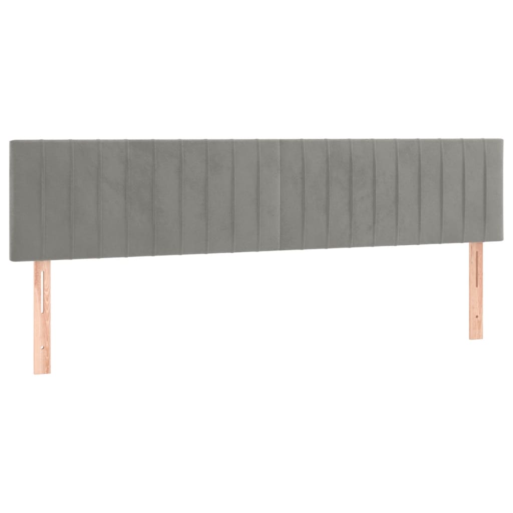 vidaXL Κρεβάτι Boxspring με Στρώμα Ανοιχτό Γκρι 120x190 εκ. Βελούδινο