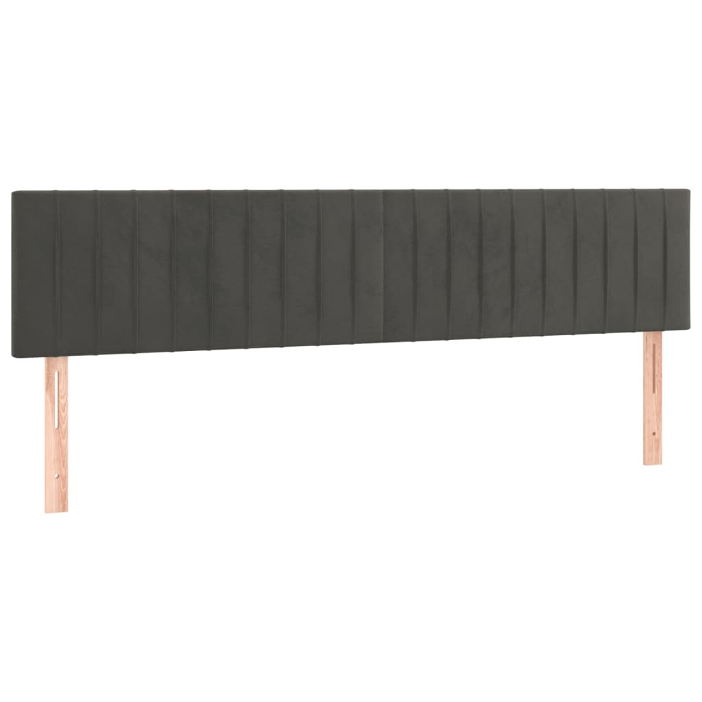 vidaXL Κρεβάτι Boxspring με Στρώμα Σκούρο Γκρι 120x190 εκ. Βελούδινο