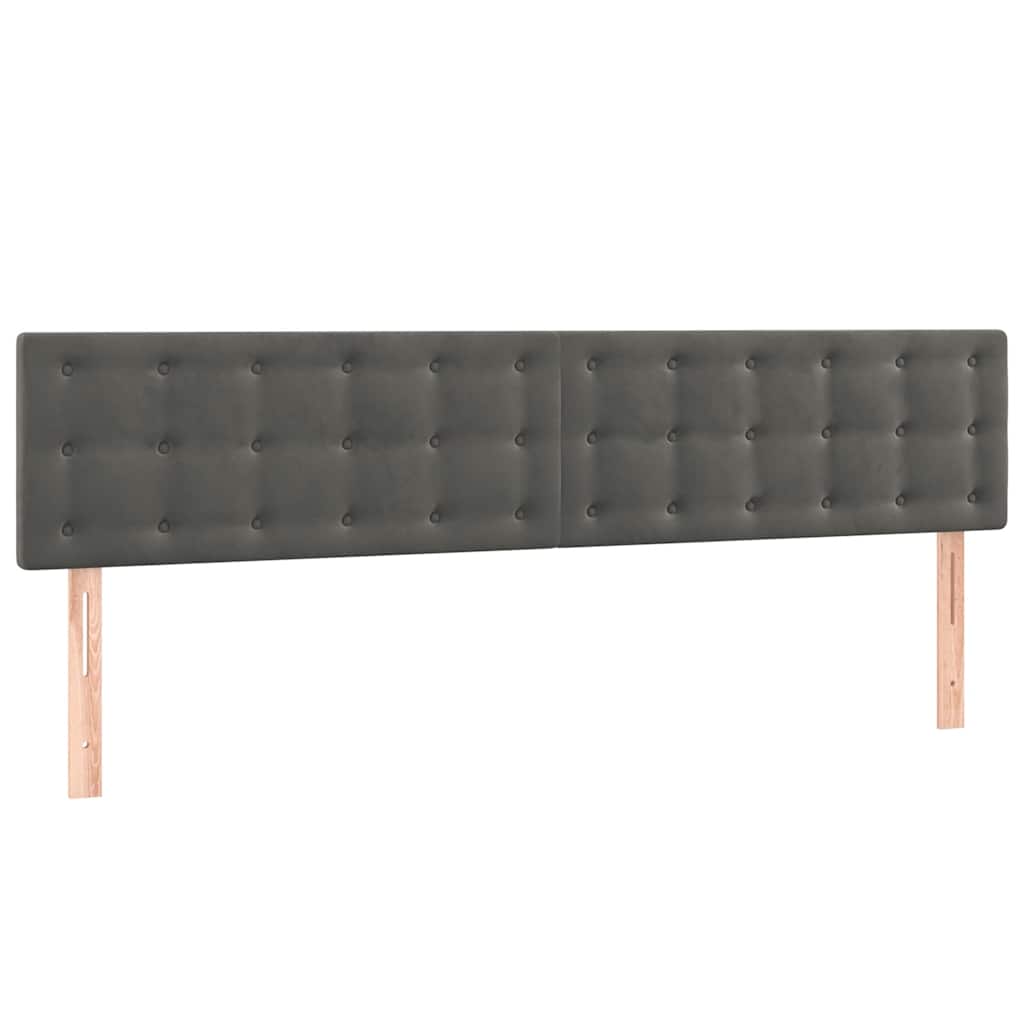 vidaXL Κρεβάτι Boxspring με Στρώμα Σκούρο Γκρι 120x190 εκ. Βελούδινο