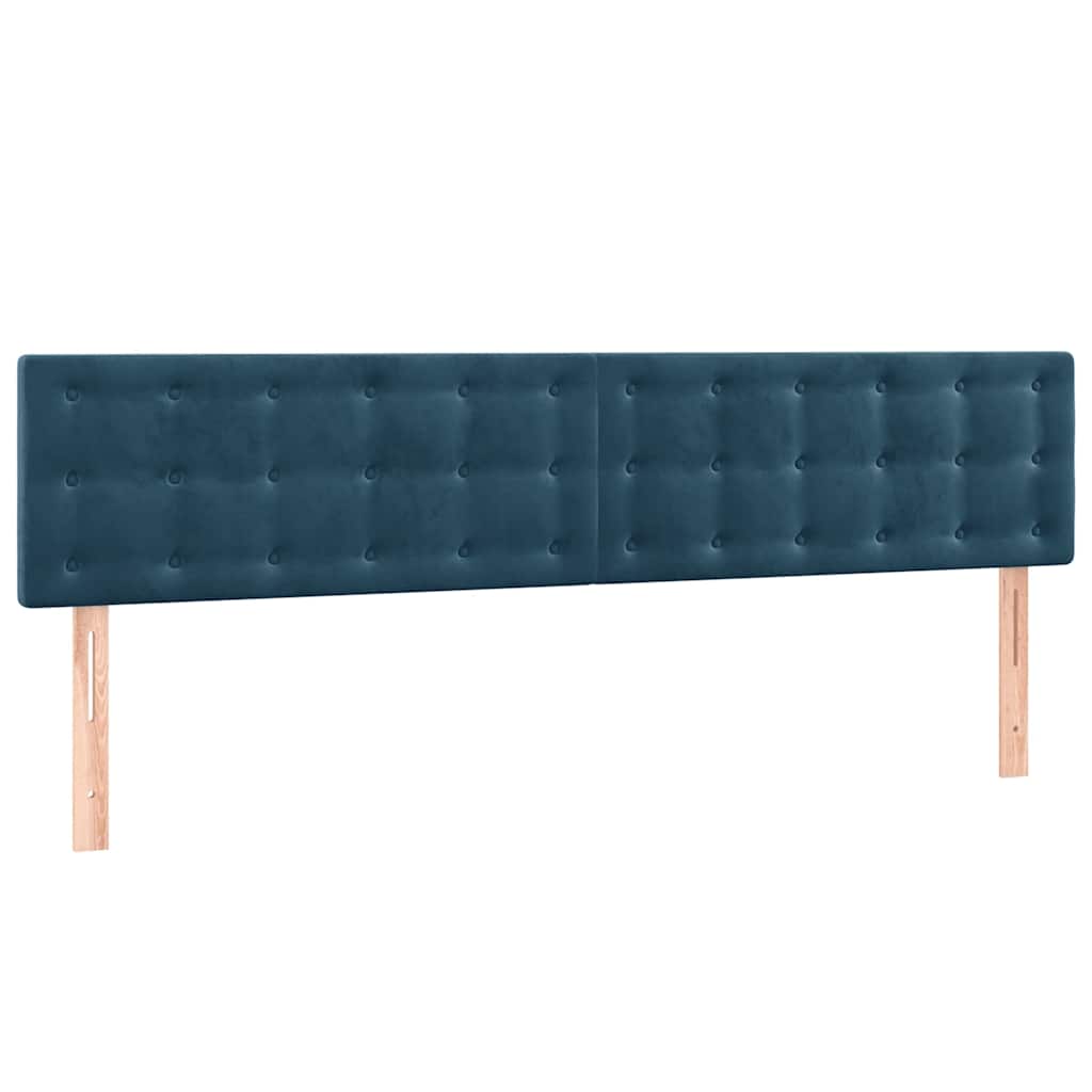 vidaXL Κρεβάτι Boxspring με Στρώμα Σκούρο Μπλε 120x190 εκ. Βελούδινο